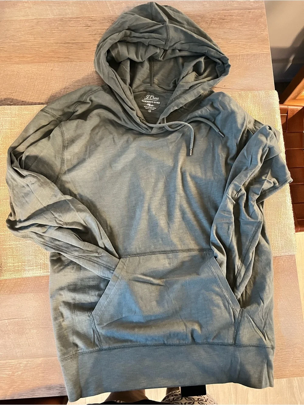 J. Crew Men’s Olive Hooded Pullover Sweatshirt